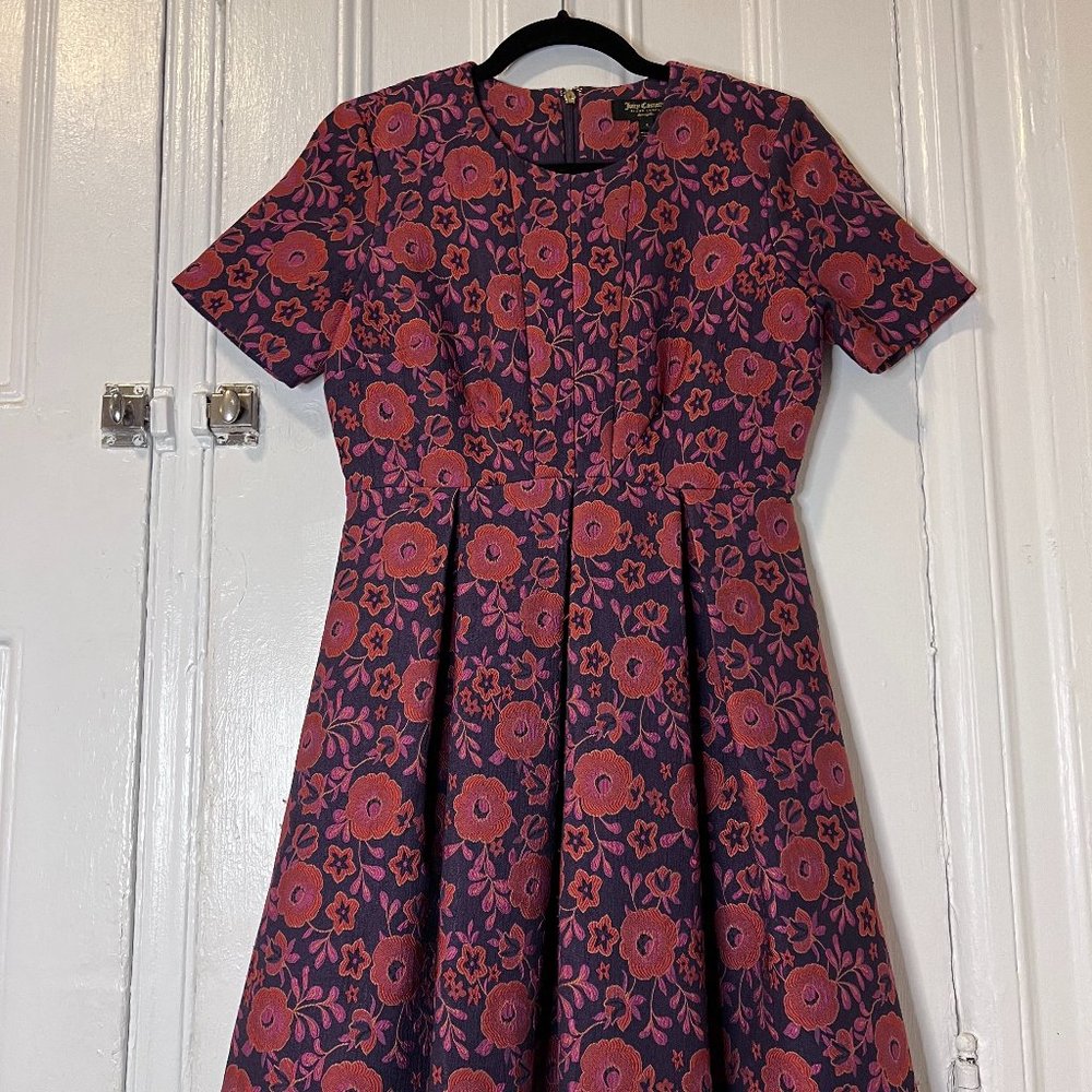 Juicy Couture Black Label Floral Jacquard Fit-and-Flare Dress